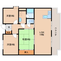 奈良駅 徒歩14分 4階の物件間取画像